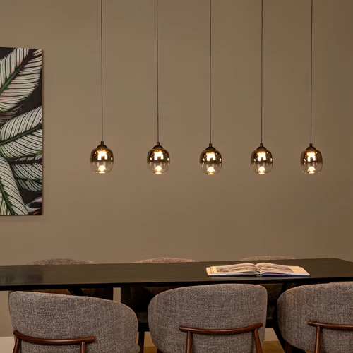 Lucide TAMINO - Lámpara colgante - LED Regul. - 5x5,6W 3000K - Negro - ambiente 1